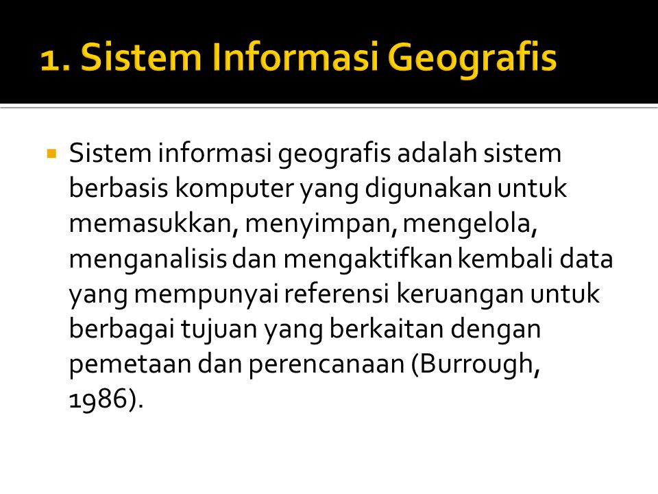 1. Sistem Informasi Geografis