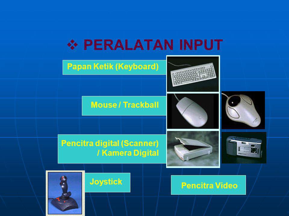 PERALATAN INPUT Papan Ketik (Keyboard) Mouse / Trackball