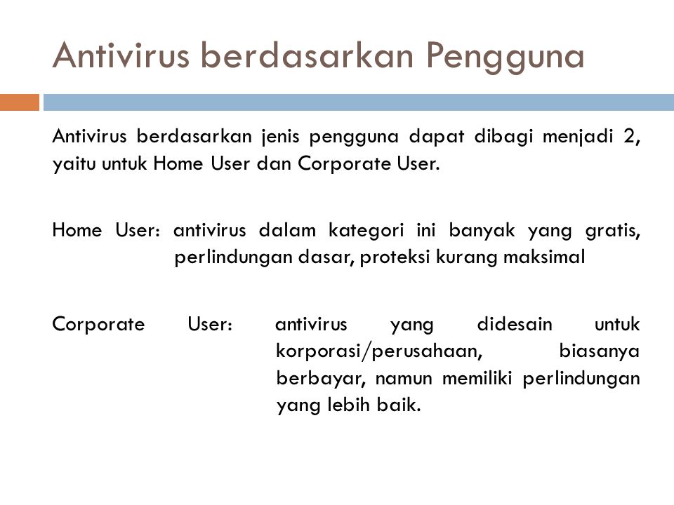 Antivirus berdasarkan Pengguna
