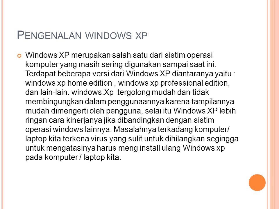 Pengenalan windows xp