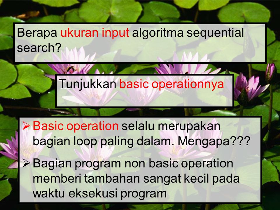 Berapa ukuran input algoritma sequential search