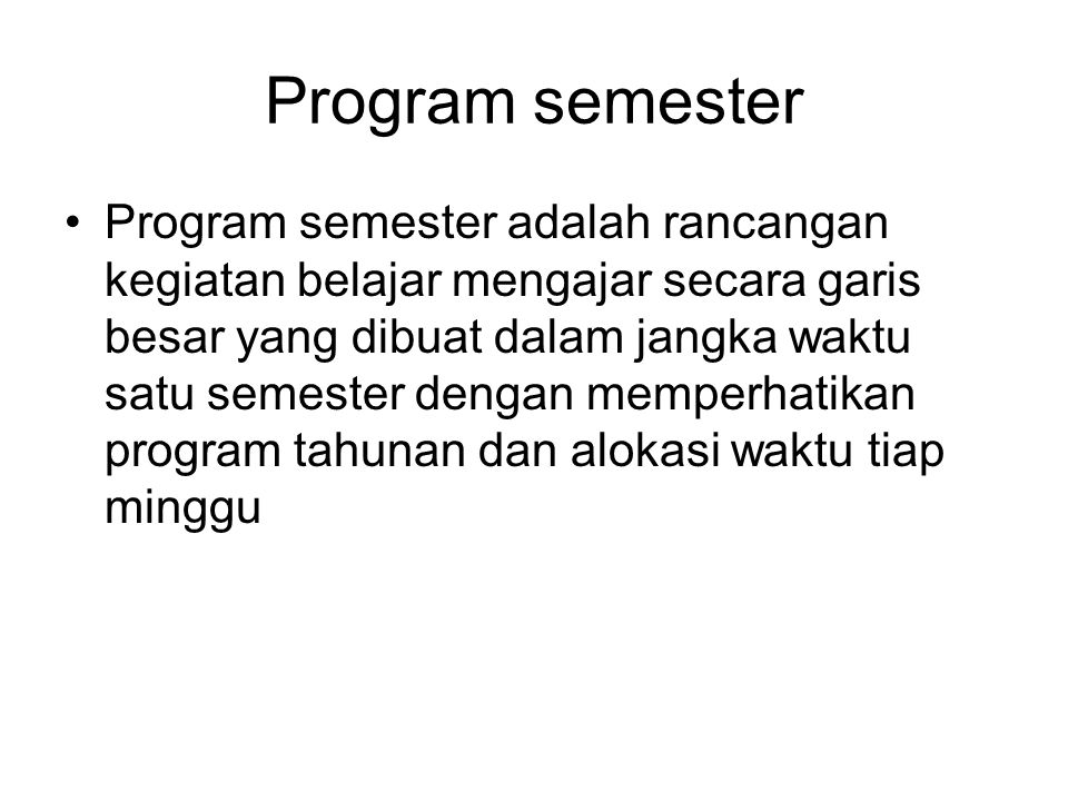 Program semester