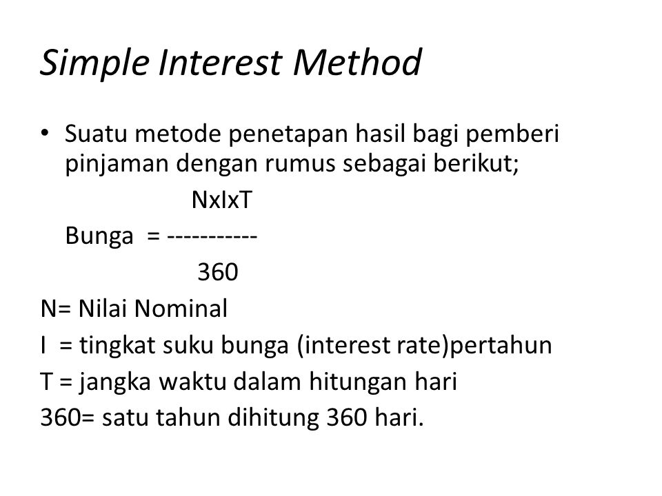 Simple Interest Method