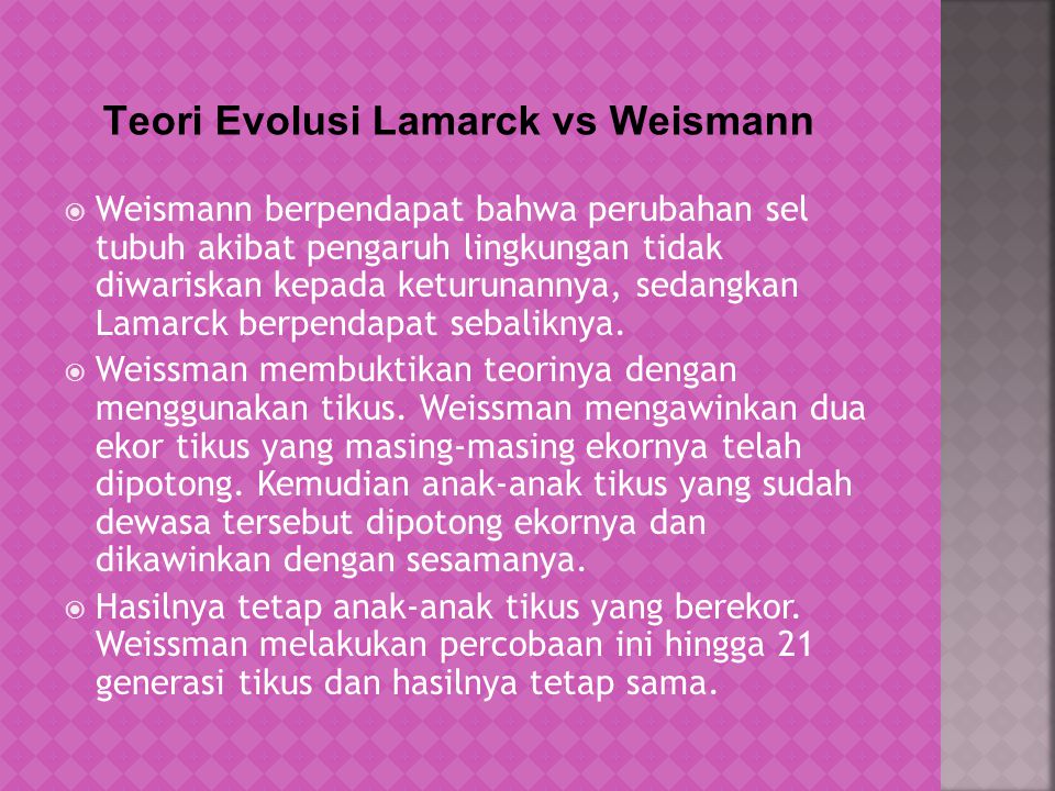 Teori Evolusi Lamarck vs Weismann