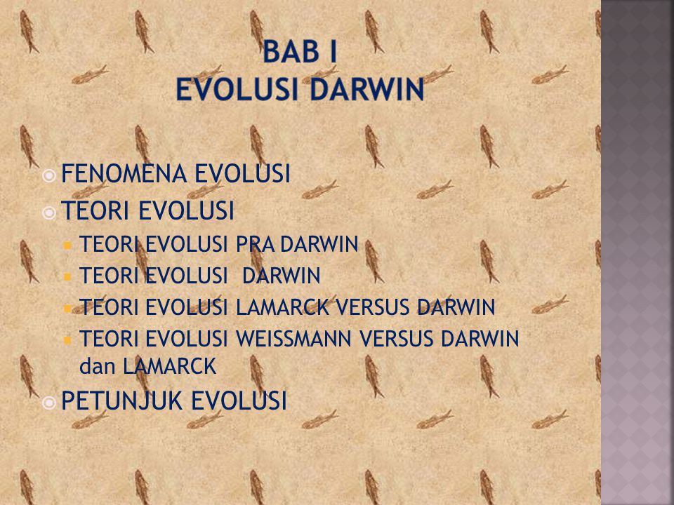 Bab i EVOLUSI DARWIN FENOMENA EVOLUSI TEORI EVOLUSI PETUNJUK EVOLUSI