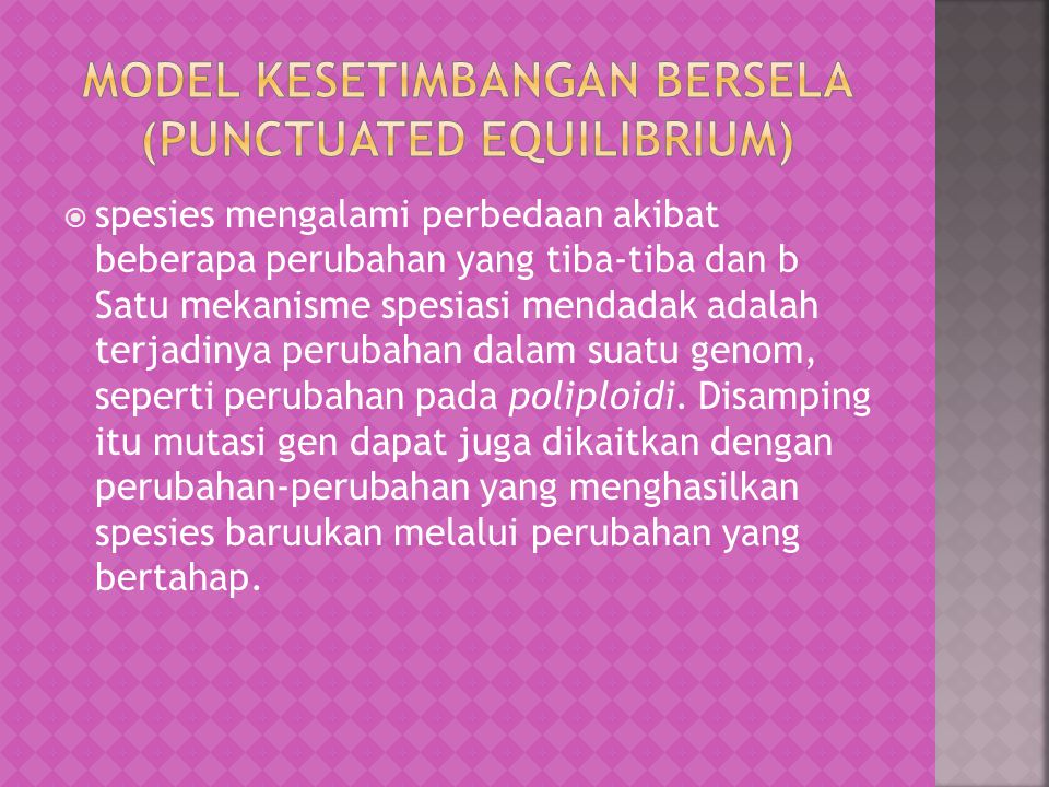 Model Kesetimbangan Bersela (Punctuated Equilibrium)