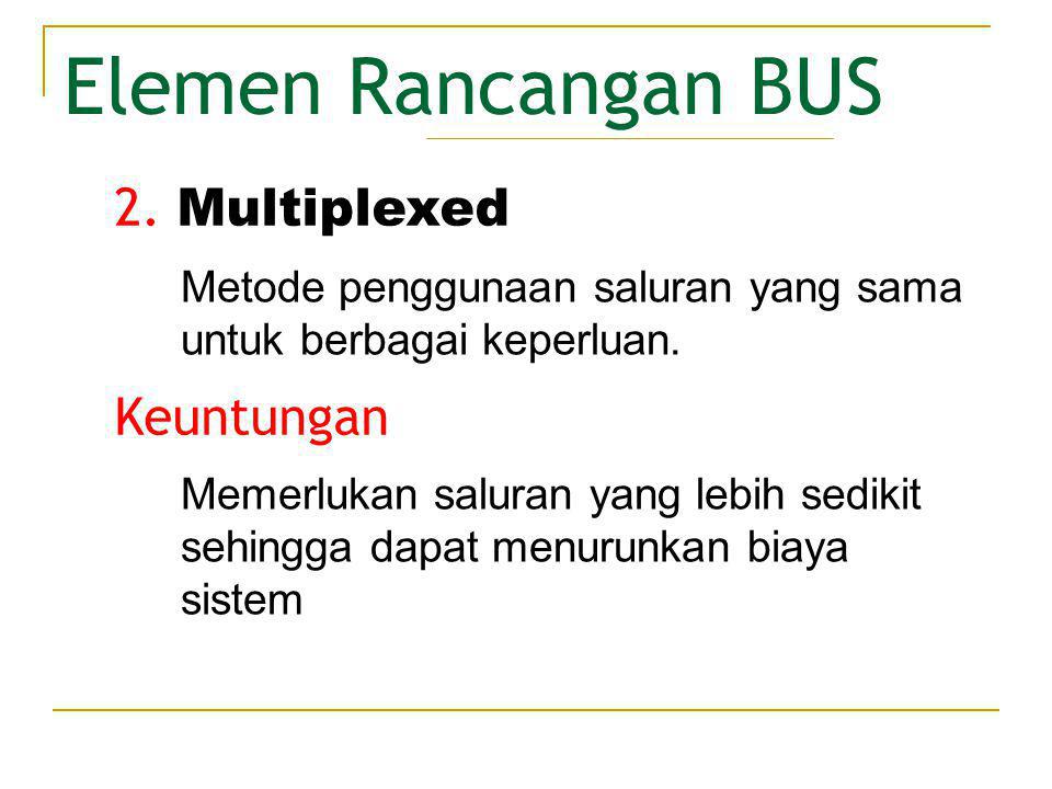 Elemen Rancangan BUS 2. Multiplexed Keuntungan