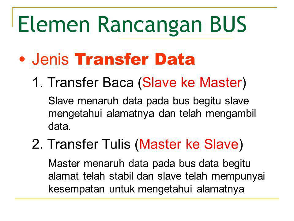 Elemen Rancangan BUS Jenis Transfer Data