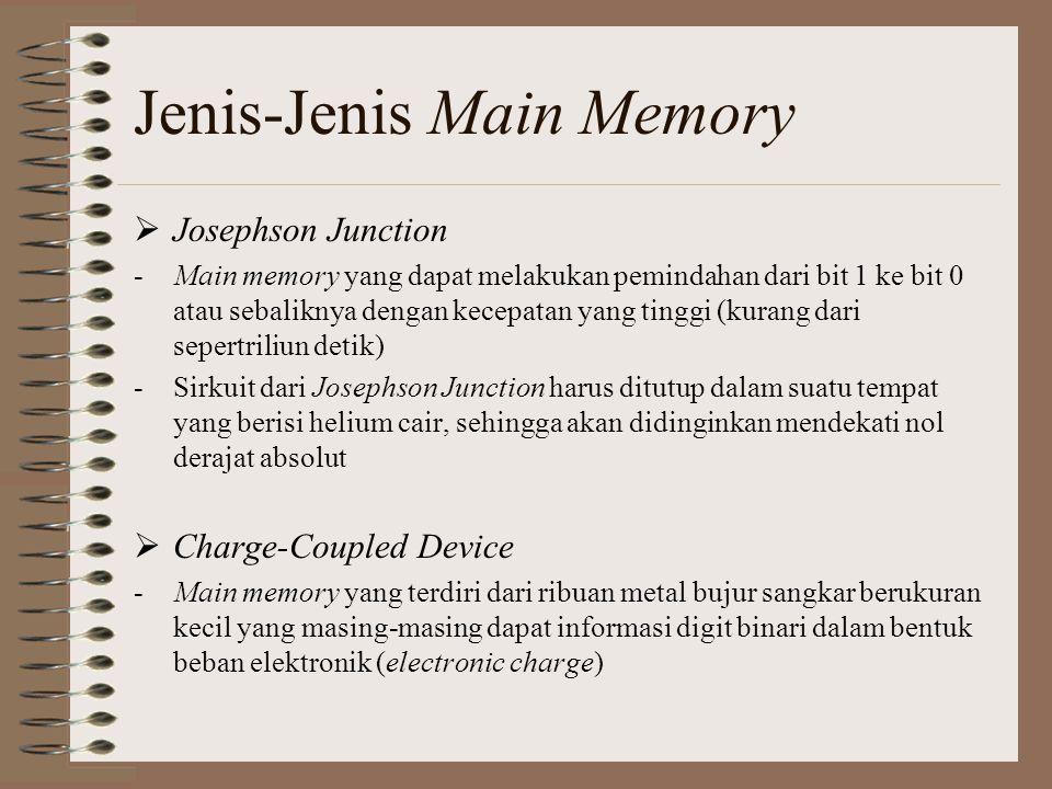 Jenis-Jenis Main Memory