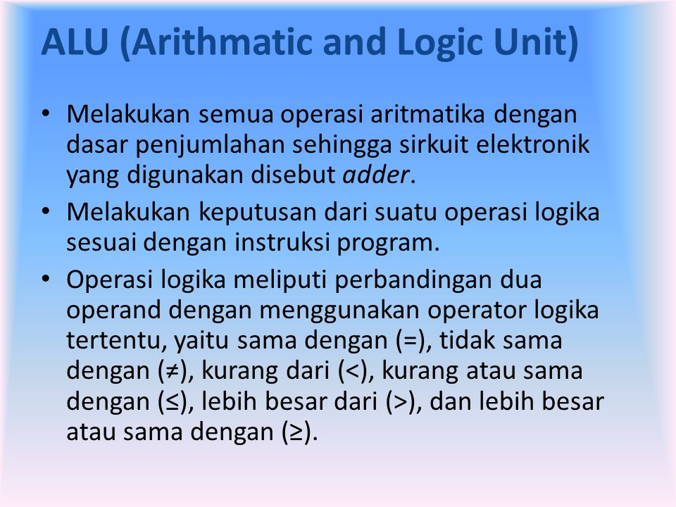 ALU (Arithmatic and Logic Unit)