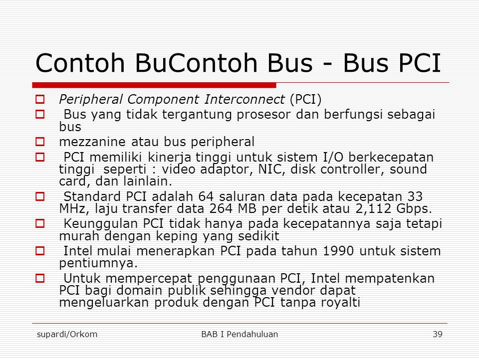 Contoh BuContoh Bus - Bus PCI