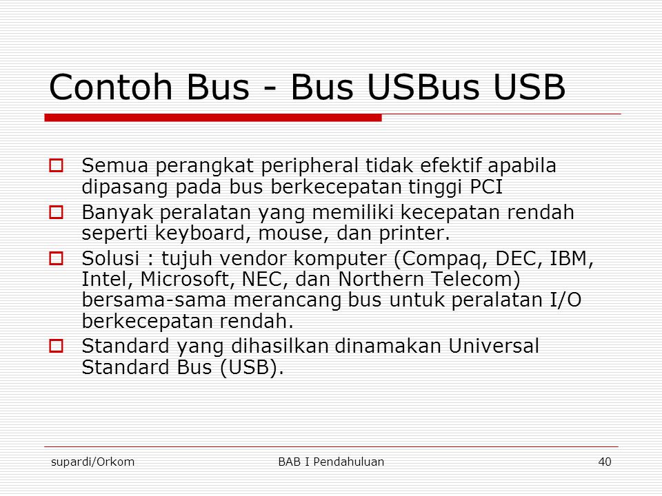 Contoh Bus - Bus USBus USB