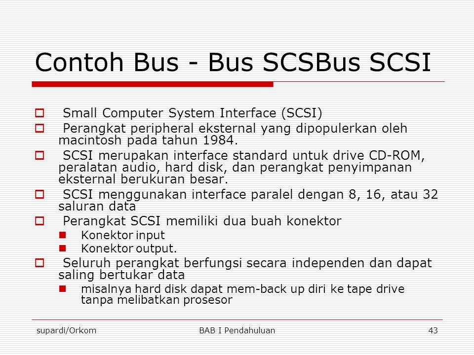 Contoh Bus - Bus SCSBus SCSI