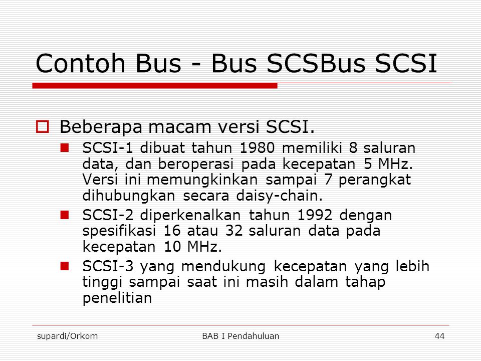 Contoh Bus - Bus SCSBus SCSI