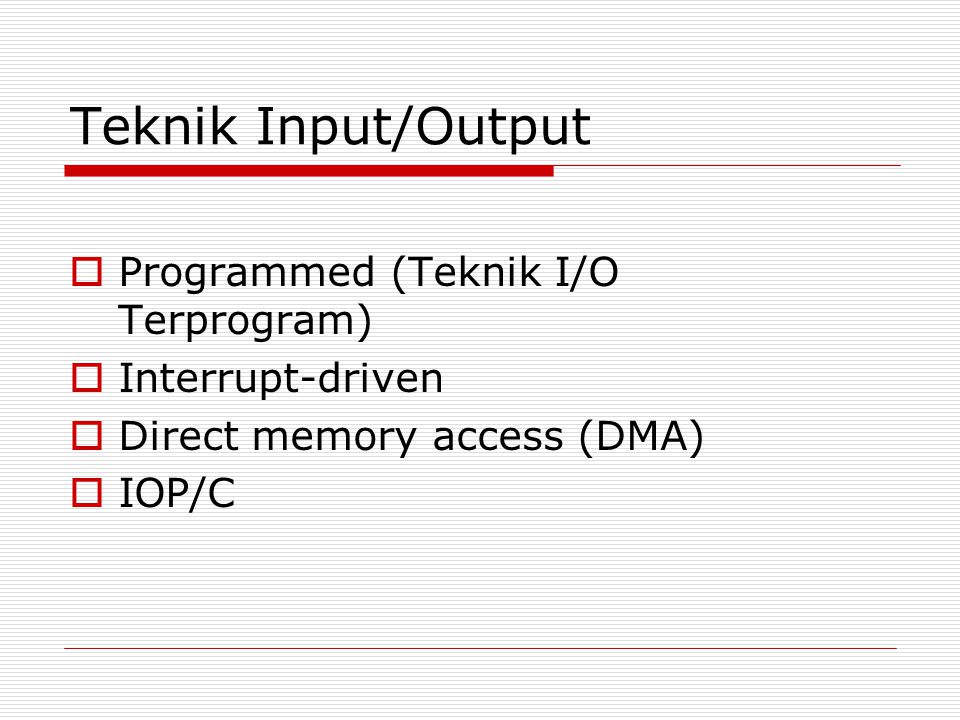 Teknik Input/Output Programmed (Teknik I/O Terprogram)