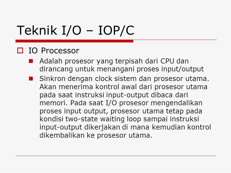 Teknik I/O – IOP/C IO Processor