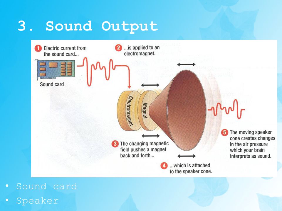 3. Sound Output Sound card Speaker