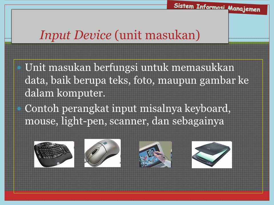 Input Device (unit masukan)