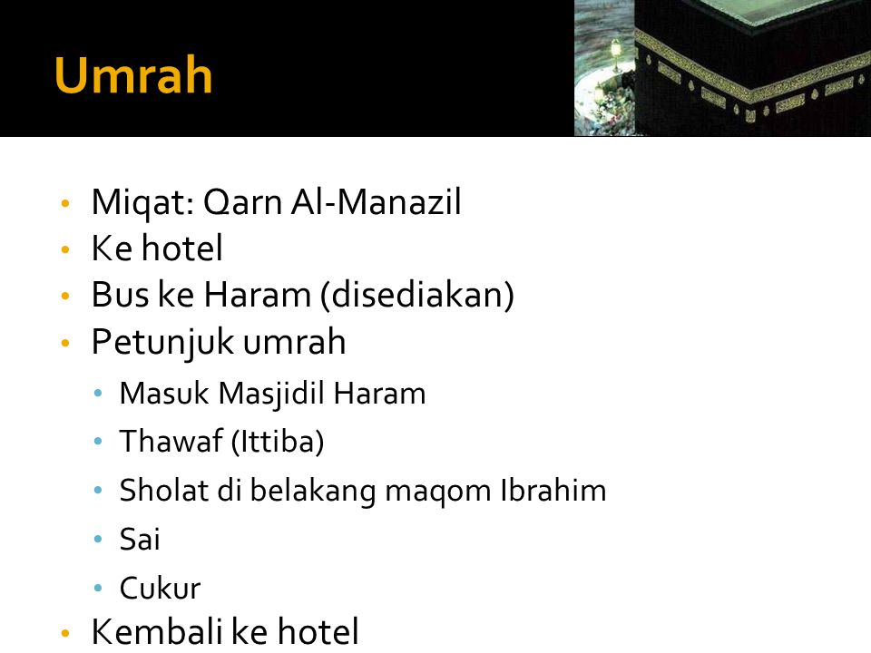 Umrah Miqat: Qarn Al-Manazil Ke hotel Bus ke Haram (disediakan)