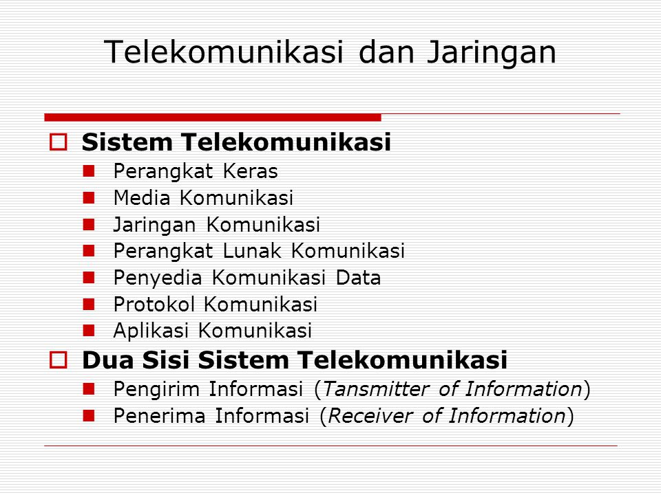 Telekomunikasi dan Jaringan