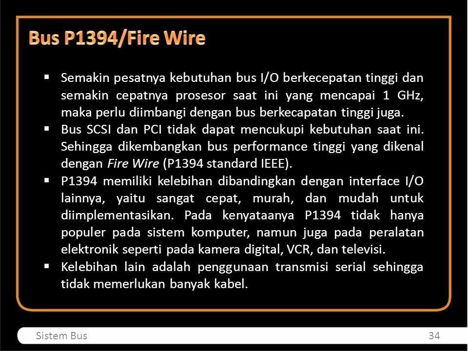 Bus P1394/Fire Wire