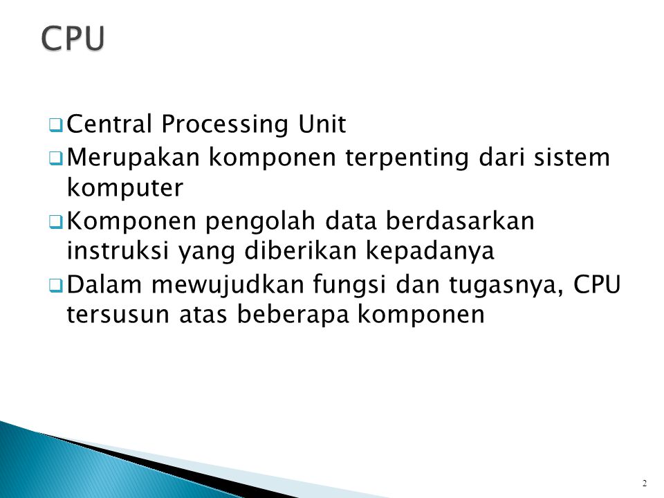 CPU Central Processing Unit