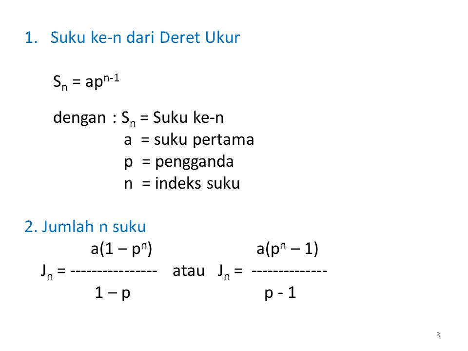 Suku ke-n dari Deret Ukur