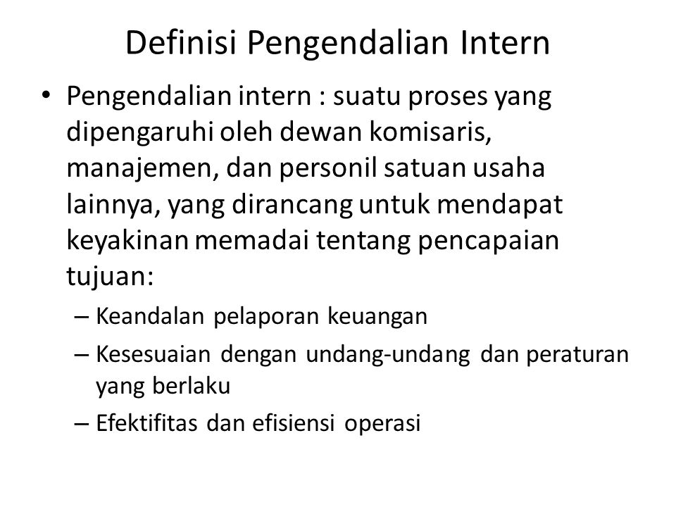 Definisi Pengendalian Intern