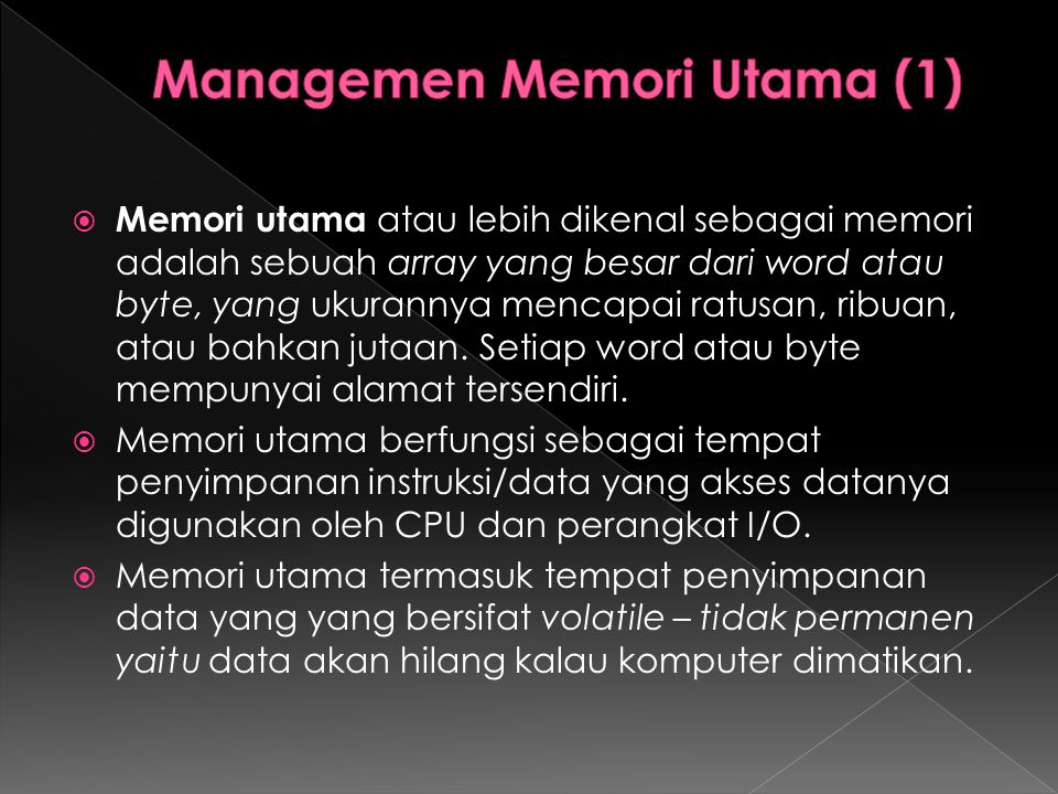 Managemen Memori Utama (1)