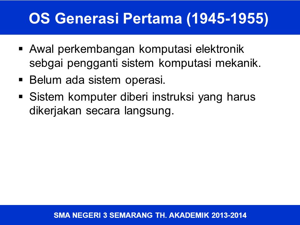 OS Generasi Pertama ( )