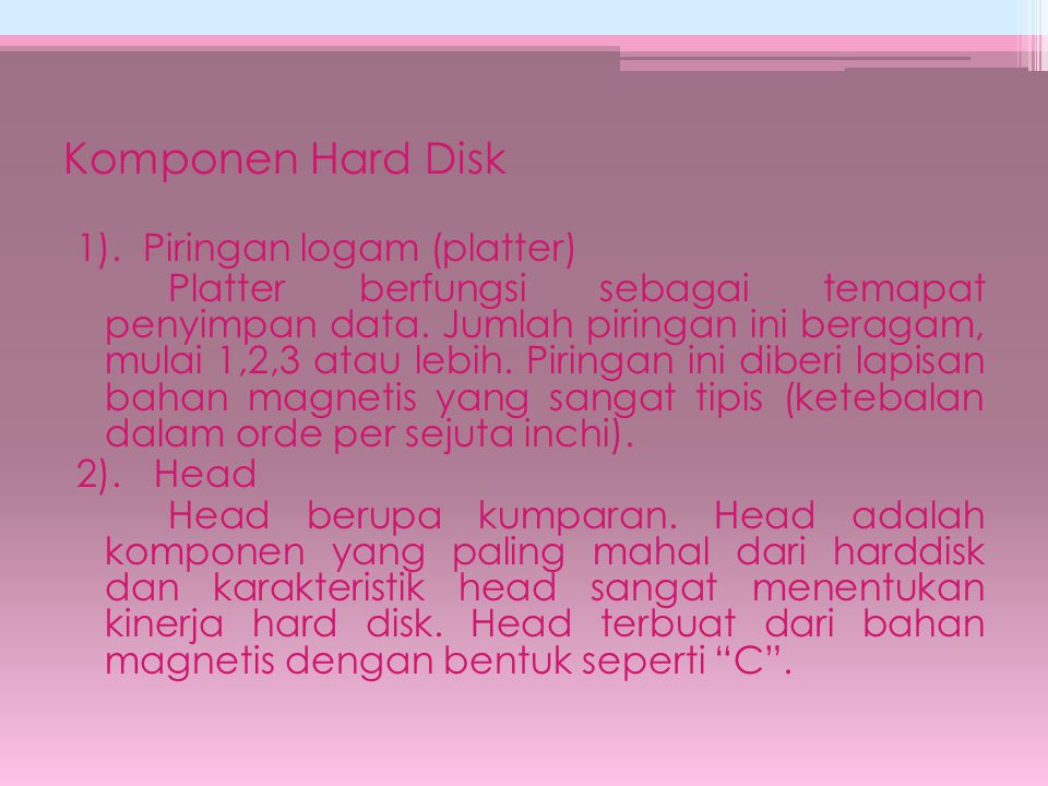 Komponen Hard Disk