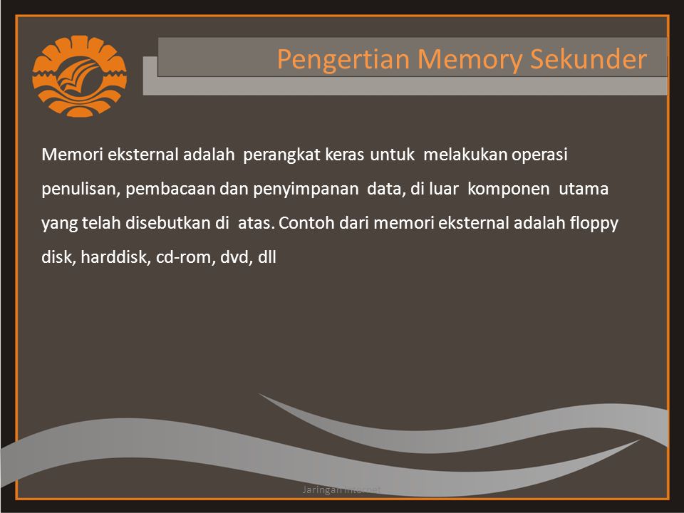 Pengertian Memory Sekunder