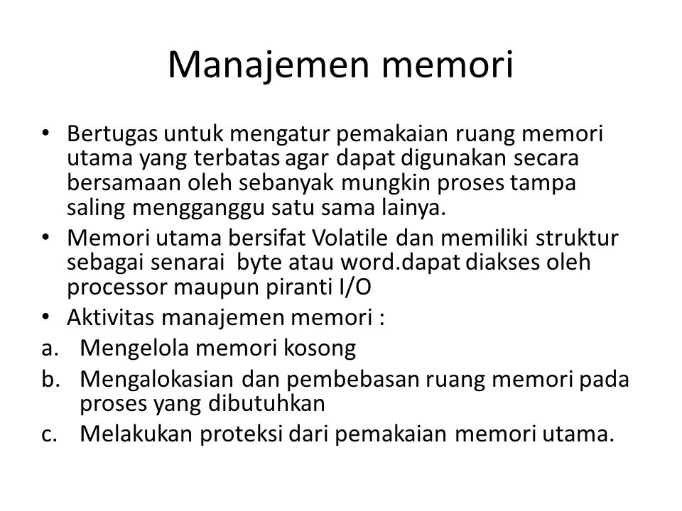 Manajemen memori