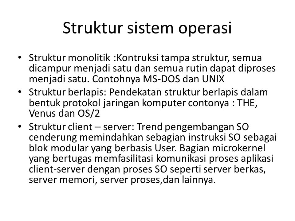 Struktur sistem operasi