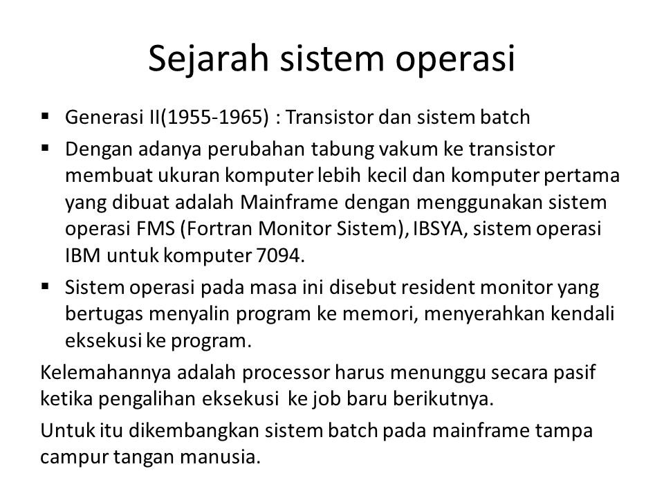 Sejarah sistem operasi