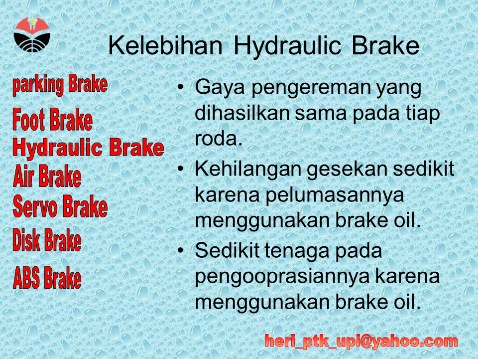 Kelebihan Hydraulic Brake