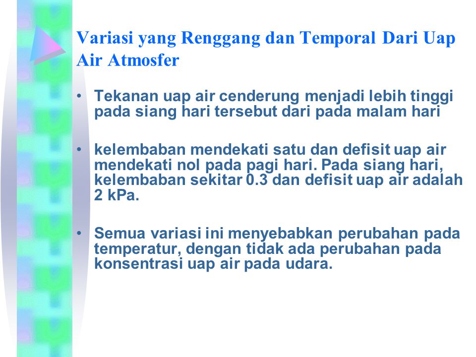 Variasi yang Renggang dan Temporal Dari Uap Air Atmosfer