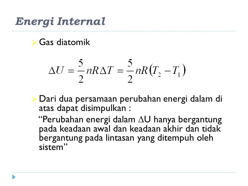 Energi Internal Gas diatomik