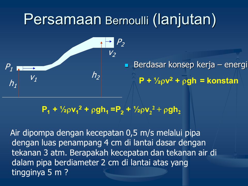 Persamaan Bernoulli (lanjutan)