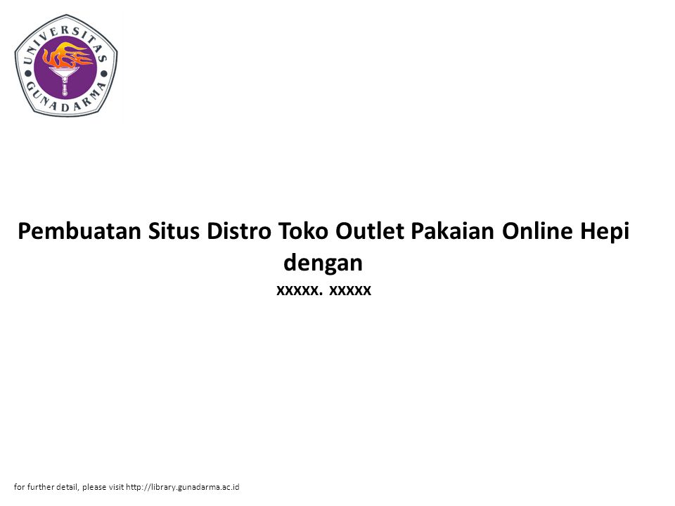 Pembuatan Situs Distro Toko Outlet Pakaian Online Hepi dengan xxxxx