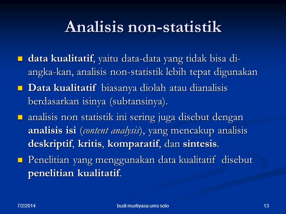 Analisis non-statistik