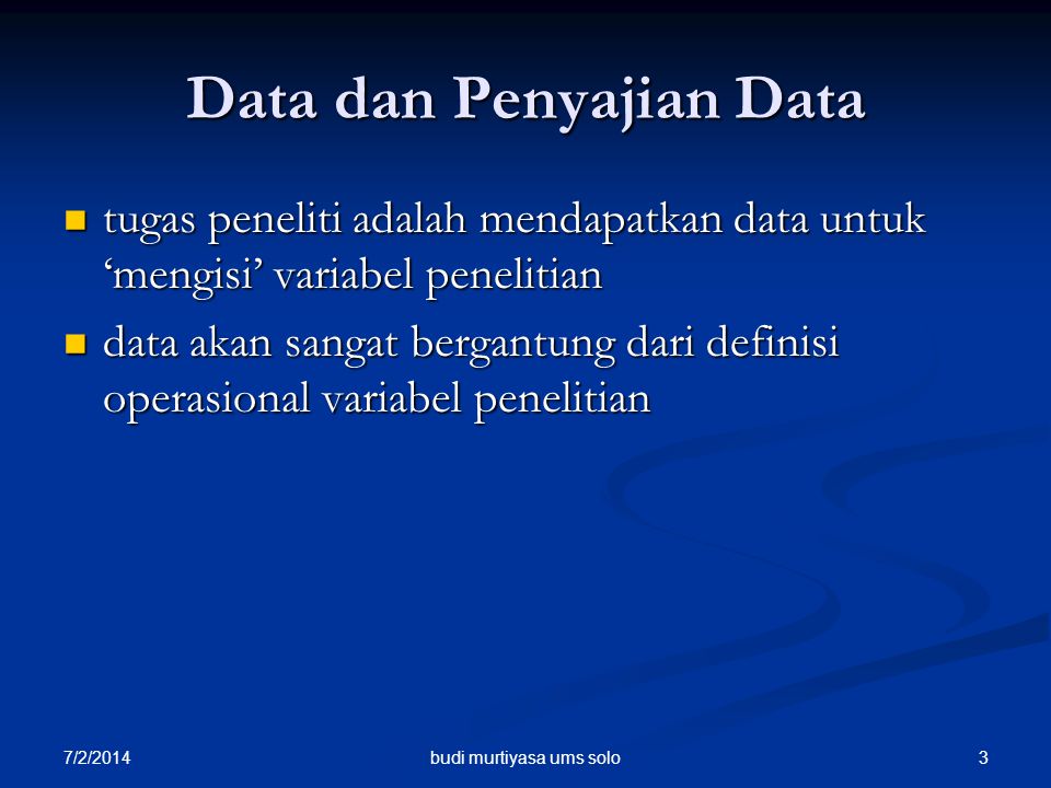 Data dan Penyajian Data