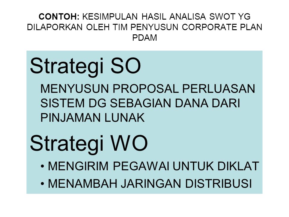 Strategi SO Strategi WO