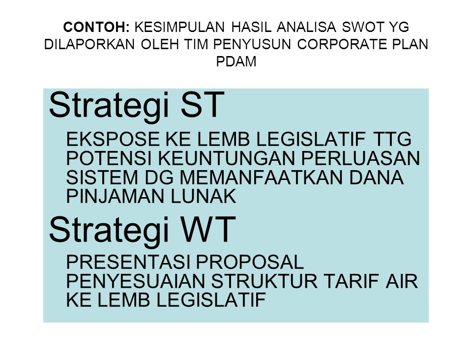 Strategi ST Strategi WT