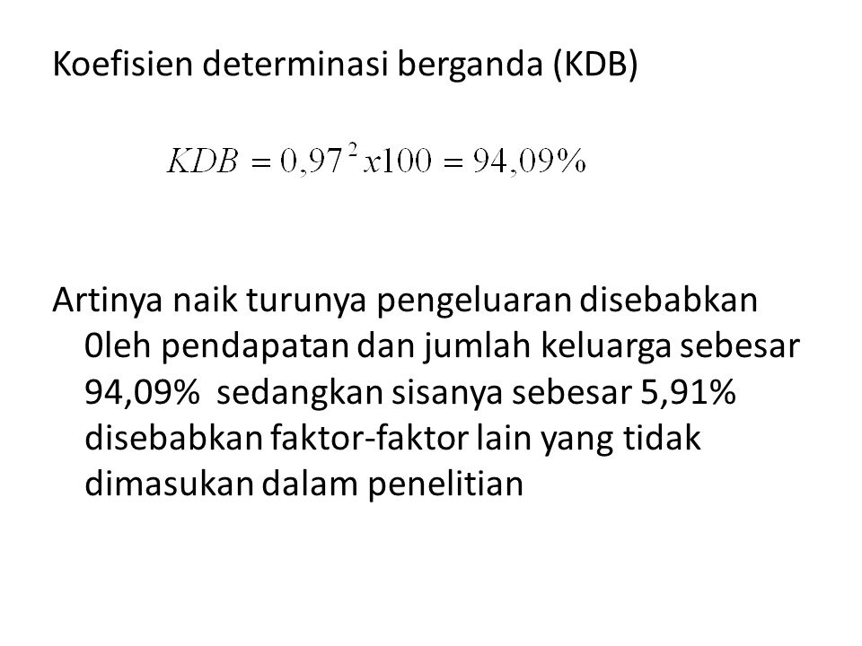 Koefisien determinasi berganda (KDB)