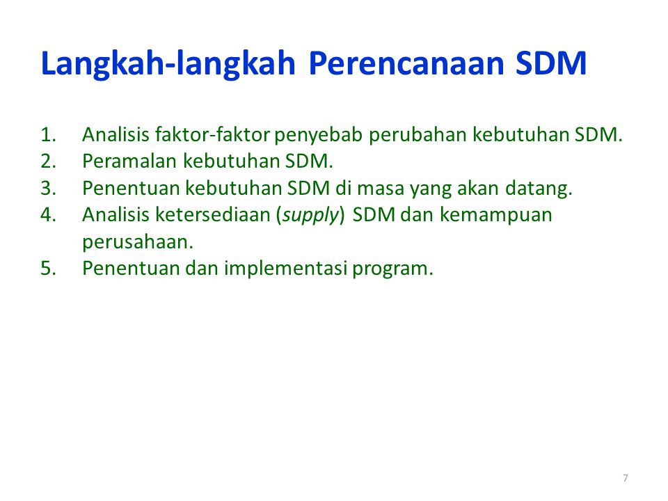 Langkah-langkah Perencanaan SDM