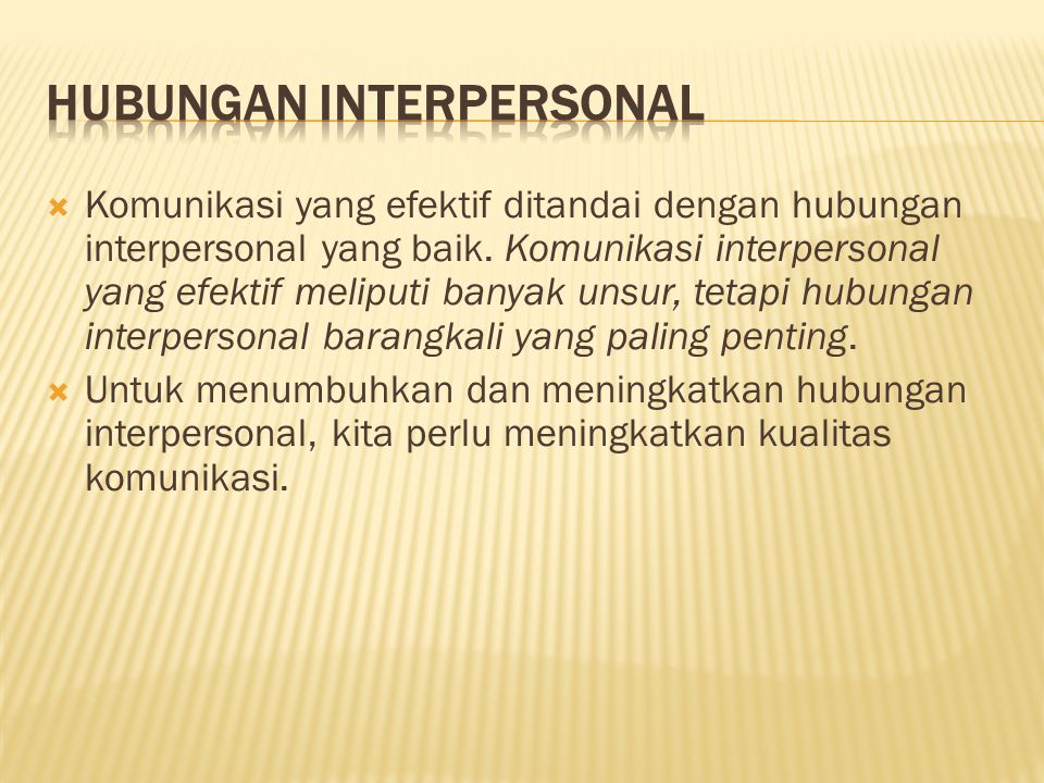 Hubungan Interpersonal