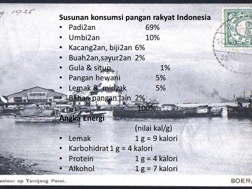 Susunan konsumsi pangan rakyat Indonesia