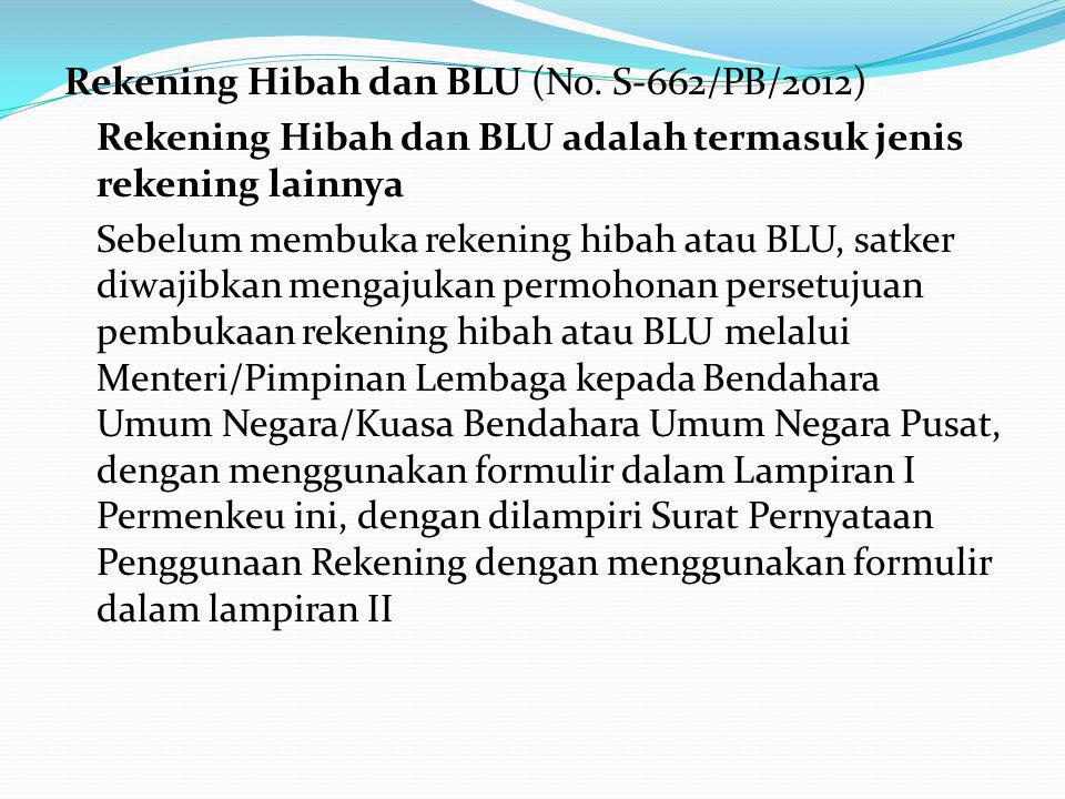 Rekening Hibah dan BLU (No. S-662/PB/2012)