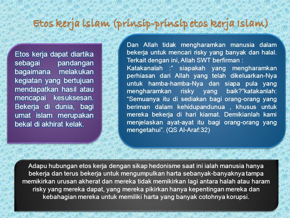 Etos kerja islam (prinsip-prinsip etos kerja Islam)